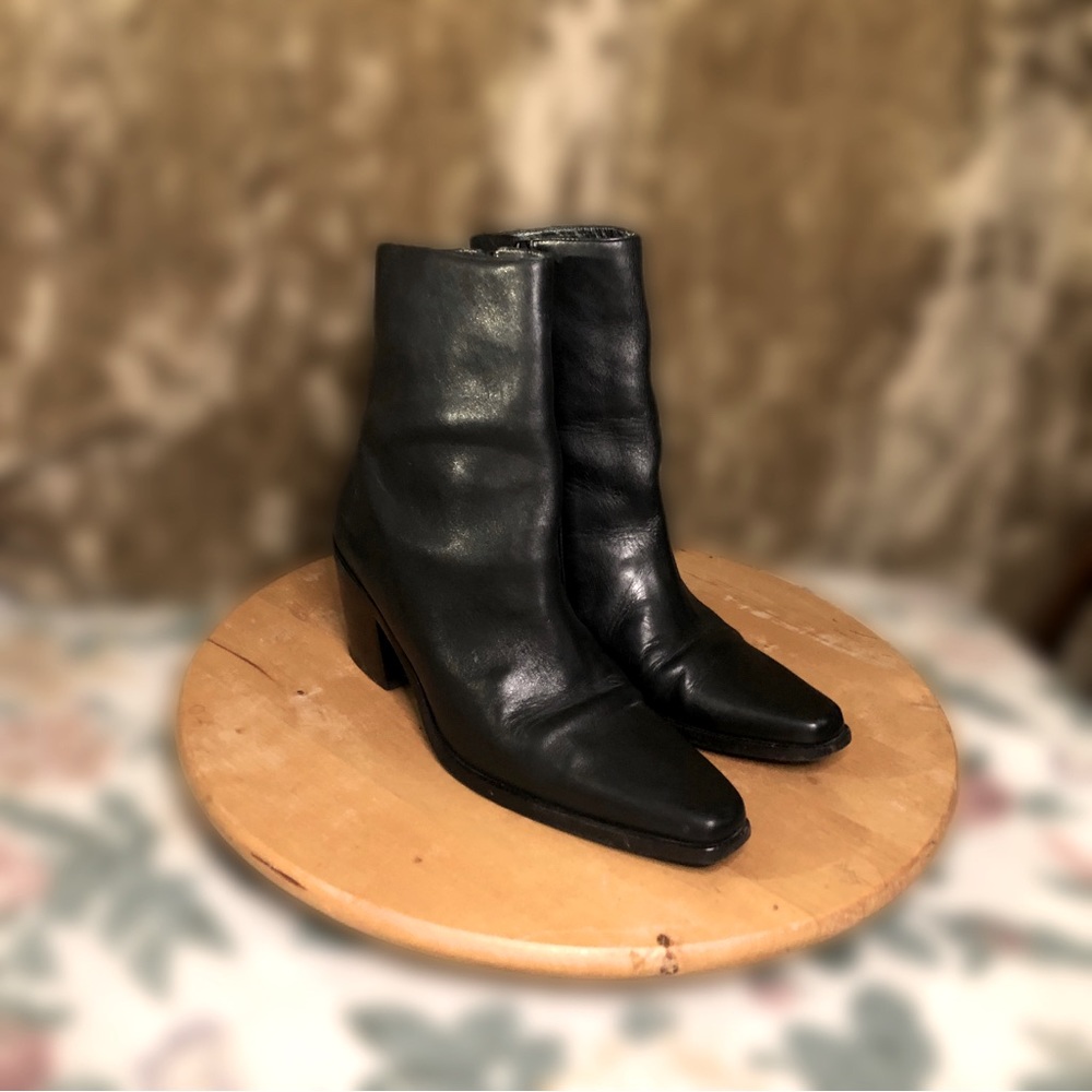 BCBG Santiag Leather Boots, Size 7